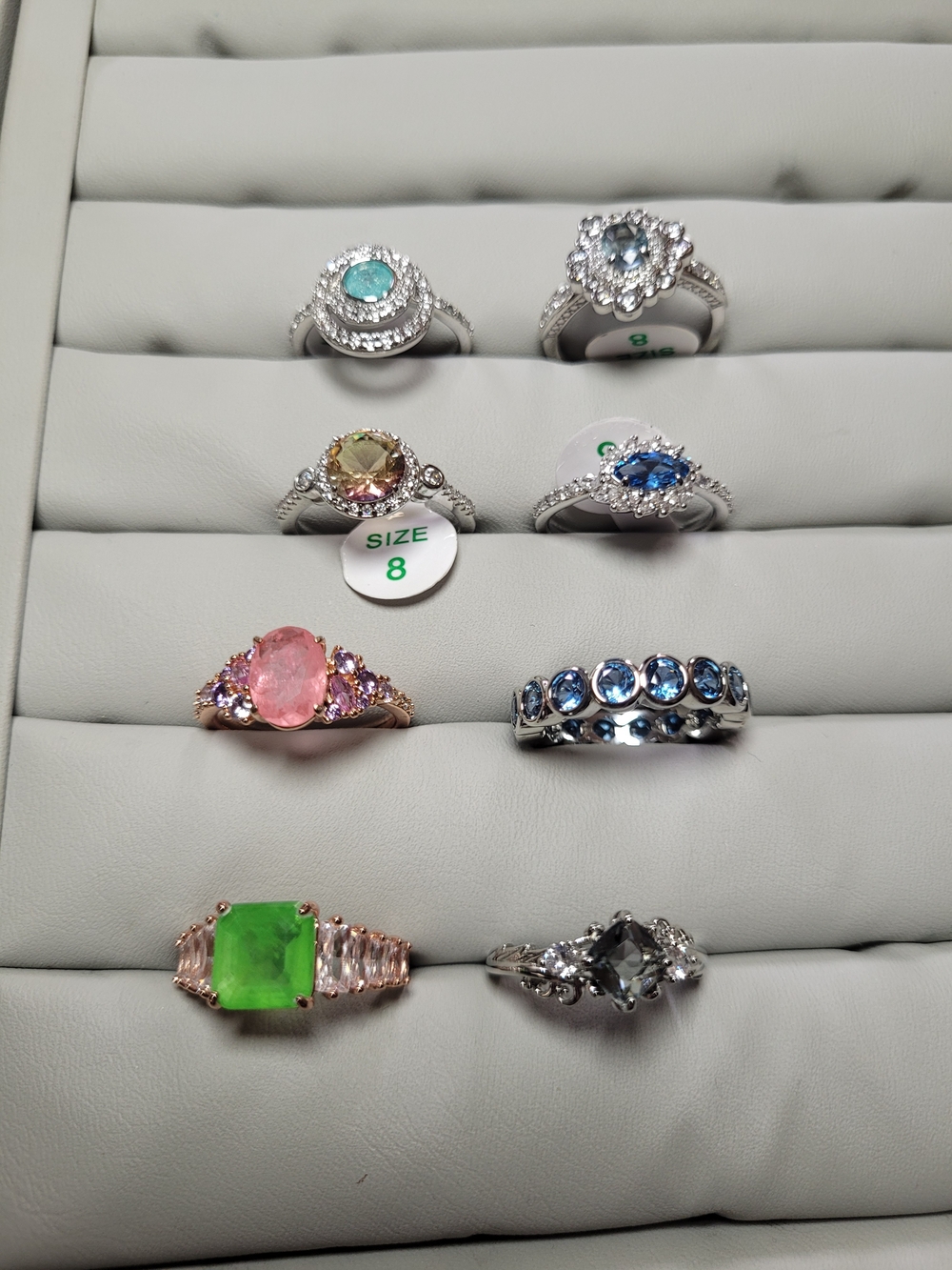 8 Bomb Party Rings Size 8